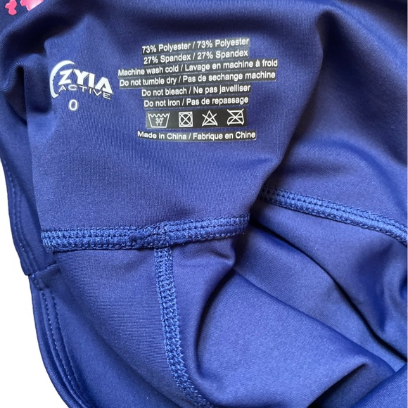 Authentic Zyia Navy Pink Splash Light n Tight Hi-Rise - Picture 9 of 10